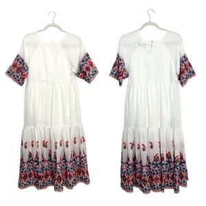 RARE! Christy Dawn Embroidered White Maxi dress